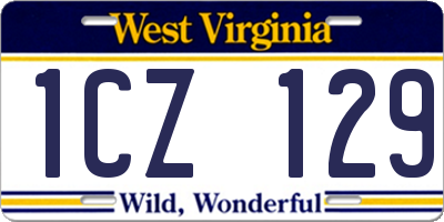 WV license plate 1CZ129