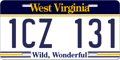 WV license plate 1CZ131