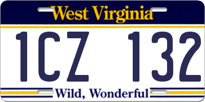 WV license plate 1CZ132