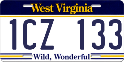 WV license plate 1CZ133