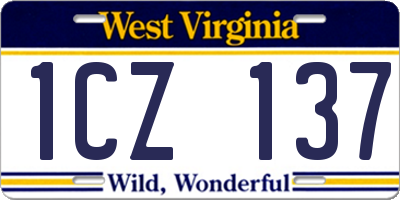 WV license plate 1CZ137