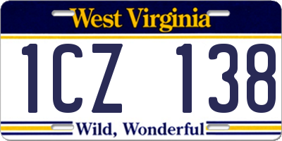 WV license plate 1CZ138