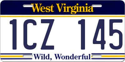 WV license plate 1CZ145