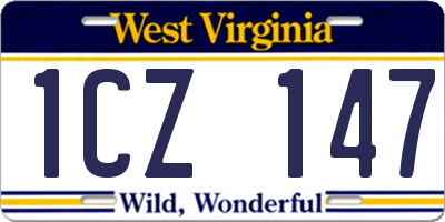 WV license plate 1CZ147