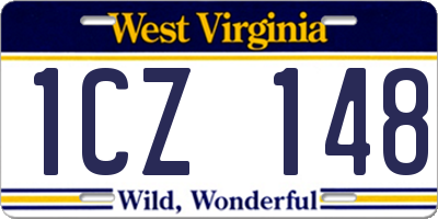 WV license plate 1CZ148
