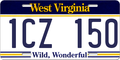 WV license plate 1CZ150