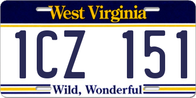 WV license plate 1CZ151