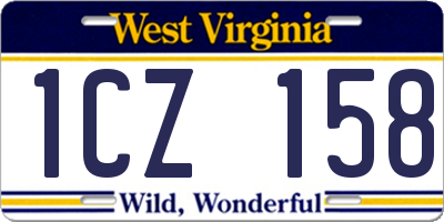 WV license plate 1CZ158