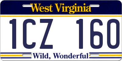WV license plate 1CZ160