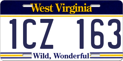 WV license plate 1CZ163