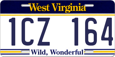 WV license plate 1CZ164