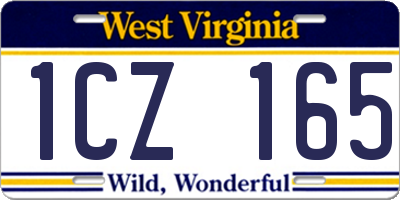 WV license plate 1CZ165
