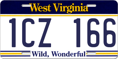 WV license plate 1CZ166