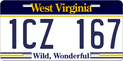 WV license plate 1CZ167