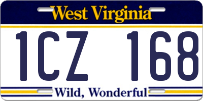 WV license plate 1CZ168