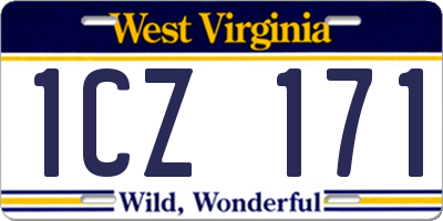 WV license plate 1CZ171