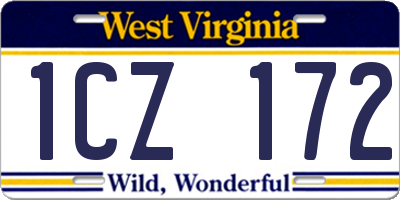 WV license plate 1CZ172