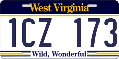 WV license plate 1CZ173