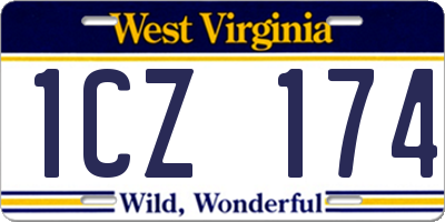 WV license plate 1CZ174