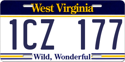 WV license plate 1CZ177