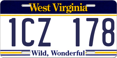 WV license plate 1CZ178
