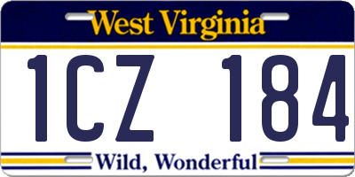 WV license plate 1CZ184