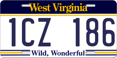 WV license plate 1CZ186
