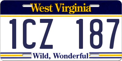 WV license plate 1CZ187