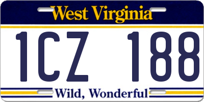 WV license plate 1CZ188