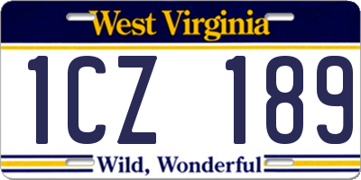 WV license plate 1CZ189