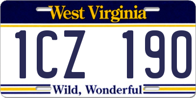 WV license plate 1CZ190