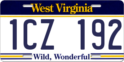 WV license plate 1CZ192