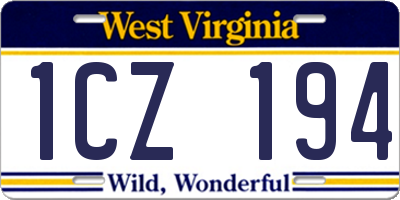 WV license plate 1CZ194