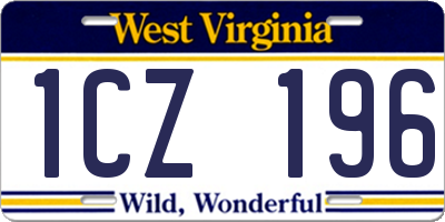 WV license plate 1CZ196