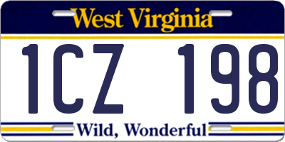 WV license plate 1CZ198