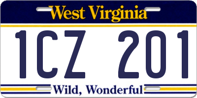 WV license plate 1CZ201