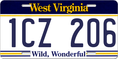 WV license plate 1CZ206