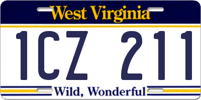 WV license plate 1CZ211