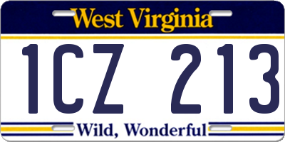 WV license plate 1CZ213