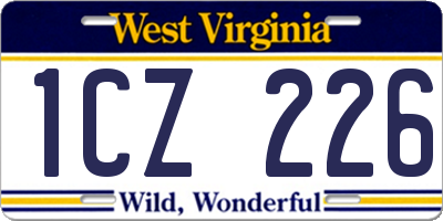 WV license plate 1CZ226