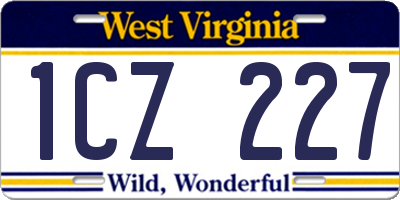 WV license plate 1CZ227