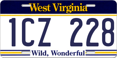 WV license plate 1CZ228
