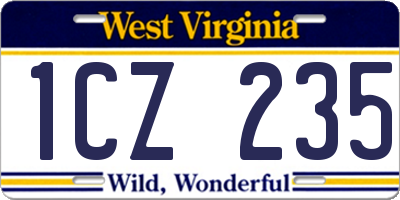 WV license plate 1CZ235