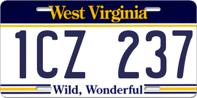 WV license plate 1CZ237