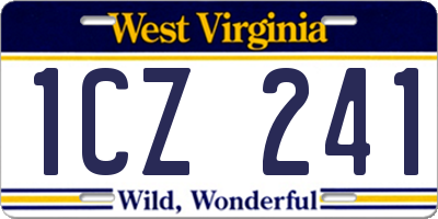WV license plate 1CZ241