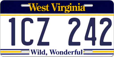 WV license plate 1CZ242