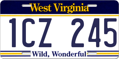WV license plate 1CZ245