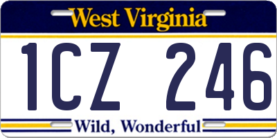 WV license plate 1CZ246