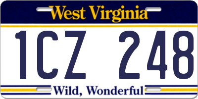 WV license plate 1CZ248