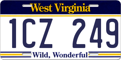 WV license plate 1CZ249